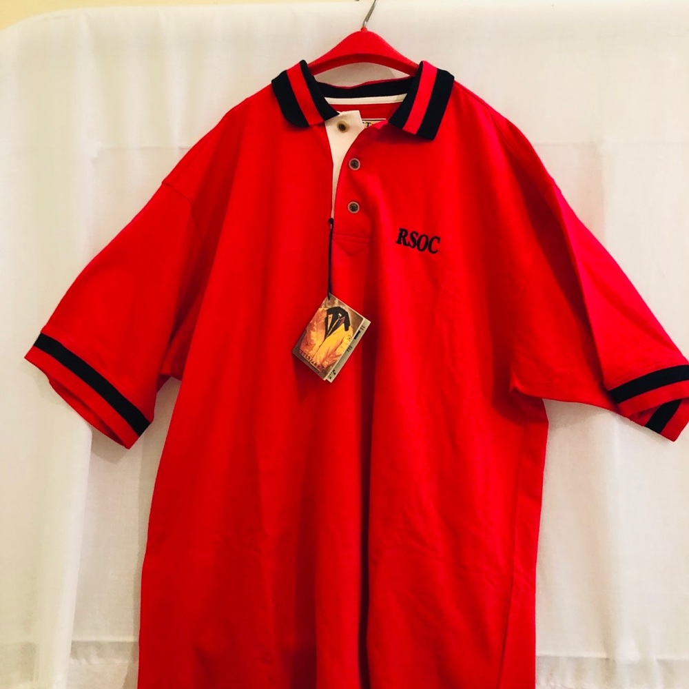 NWT Cutter & Buck Red Golf Shirt Lg